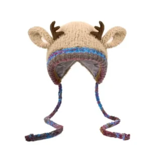 Fluffy Winter Antler Hat - Stay Warm & Cute All Winter + Converts Into a Storage Bag - Image 4