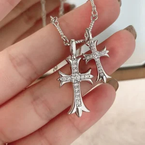 Lymphatic Magnetic Therapy Cross Design Diamond Necklace - Image 16