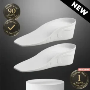 Height-increasing and shock-absorbing insoles