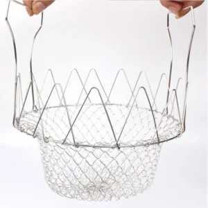 Magical Foldable Stainless Steel Kitchen Basket - Image 7