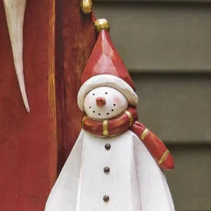 ❄Winter is coming❄ Snowman Sculpture With Solar Lantern - Image 3