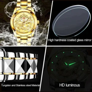 Fashionable Golden Dragon Watch - Image 4