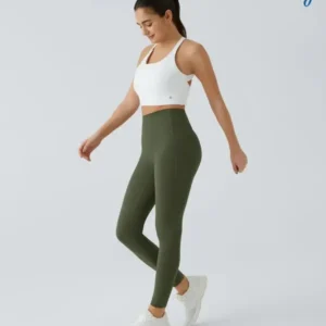 High Waisted Waist Shaping Pocket Shaping Training Leggings - Image 14