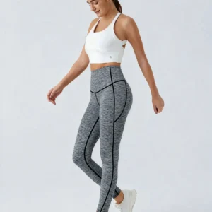 High Waisted Waist Shaping Pocket Shaping Training Leggings - Image 17