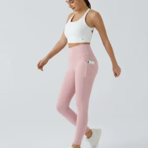 High Waisted Waist Shaping Pocket Shaping Training Leggings - Image 19