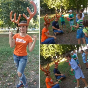 Inflatable Santa Funny Reindeer Antler Hat Ring Toss Christmas Holiday Party Game - Image 3