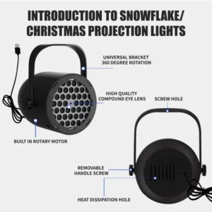 NESLEMY Christmas Projection Lamp 5V/1A with 16 Patterns USB Powered for Home - Image 8