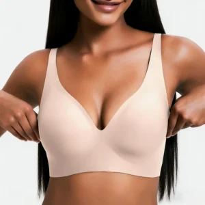 NESLEMY Wireless Push Up Bra for Women - Seamless Deep V Bralette, All-Day Comfort T-Shirt Bra for Everyday Wear - Image 8
