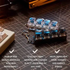 Fidget Toys - Stress Relief Model - LED Keyboard Keychain - Image 3