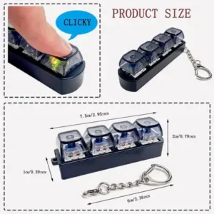 Fidget Toys - Stress Relief Model - LED Keyboard Keychain - Image 5