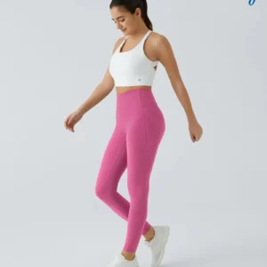 High Waisted Waist Shaping Pocket Shaping Training Leggings - Image 14