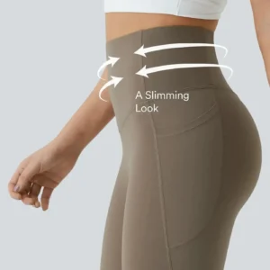 High Waisted Waist Shaping Pocket Shaping Training Leggings - Image 8
