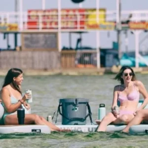 This Giant Curved Inflatable Dock Holds Up To 6 Adults and a Cooler - Image 3
