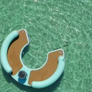 This Giant Curved Inflatable Dock Holds Up To 6 Adults and a Cooler - Image 9