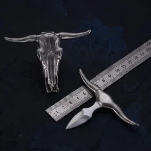 Tactical Stainless Steel Bull Headgear Belt Buckle - Image 5