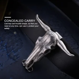 Tactical Stainless Steel Bull Headgear Belt Buckle - Image 4