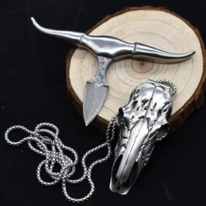 Tactical Stainless Steel Bull Headgear Belt Buckle - Image 2