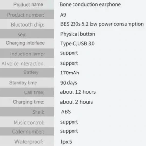 YUNPSO Bone Conduction Smart Hearing Aid Bluetooth Earphones - Image 8