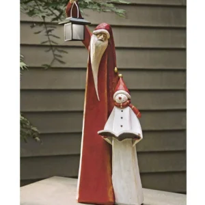 ❄Winter is coming❄ Snowman Sculpture With Solar Lantern - Image 5