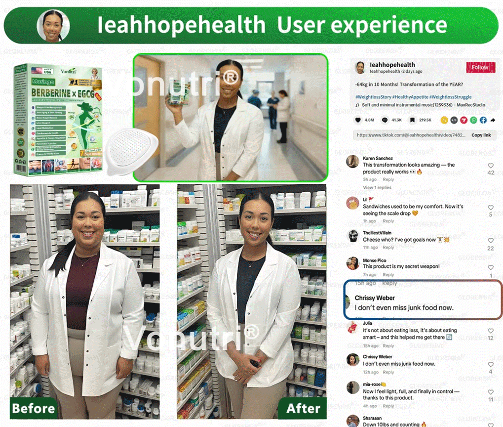 Vonutri® Moringa · Berberine × EGCG 10-in-1 Advanced Nano Microneedle Patch