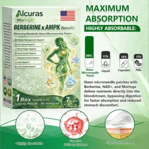 Moringa × Berberine × AMPK 8-Benefit Slimming & Metabolic Nano Microneedle Patch