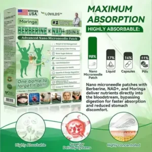 Moringa Berberine × NAD+ 𝟏𝟎-𝐢𝐧-𝟏 𝐀𝐝𝐯𝐚𝐧𝐜𝐞𝐝 𝐍𝐚𝐧𝐨 𝐌𝐢𝐜𝐫𝐨𝐧𝐞𝐞𝐝𝐥𝐞 𝐏𝐚𝐭𝐜𝐡 - Image 6