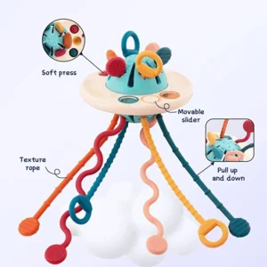 Montessori UFO Silicone Pulling Toy - Image 2