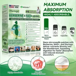 Moringa .Berberine x NAD+ 10-in-1 Advanced Nano Microneedle Patch - Image 6