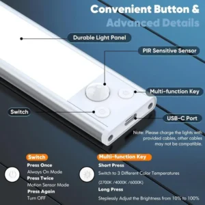 Under Cabinet Lights - 76LED Motion Sensor Night Light Indoor - Image 15