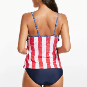 American Flag Print Bathing Suits Womens Halter Plus Size Swimwear - Image 4