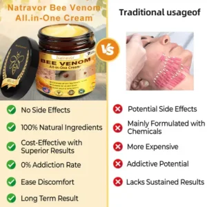 𝐁𝐞𝐞 𝐕𝐞𝐧𝐨𝐦 𝐀𝐥𝐥-𝐢𝐧-𝐎𝐧𝐞 𝐂𝐫𝐞𝐚𝐦–🌸 Anti-aging,Hydrating, Skin Repair, Even Tone, Acne and Dark Spot Treatment, Wart and Mole Removal, Psoriasis Relief - Image 9