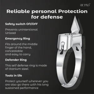 RICPIND Stainless Steel Hidden Blade Defence Ring - Image 4