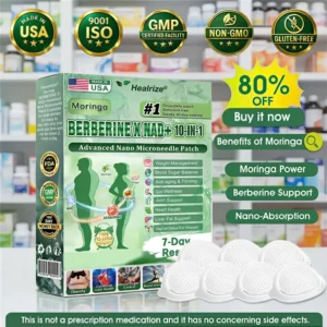 Moringa · Berberine × NAD+ 𝟏𝟎-𝐢𝐧-𝟏 𝐀𝐝𝐯𝐚𝐧𝐜𝐞𝐝 𝐍𝐚𝐧𝐨 𝐌𝐢𝐜𝐫𝐨𝐧𝐞𝐞𝐝𝐥𝐞 𝐏𝐚𝐭𝐜𝐡