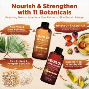 Batana Oil Shampoo 300ml+Batana Oil Conditioner 300ml(1 Set) - Image 3
