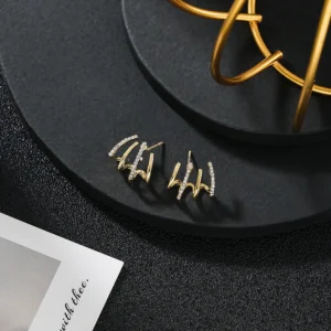 Shiny Crystal Earrings - Image 5
