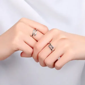 Embrace Hug Couple Ring (1Pair) - Image 12
