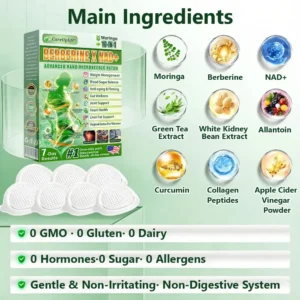 Moringa · Berberine × NAD+ 10-in-1 Slimming & Firming Microneedle Patch - Image 7