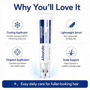 Alisanda RIBOSE Scalp Serum Roll-On for Fuller-Looking Hair - Image 8