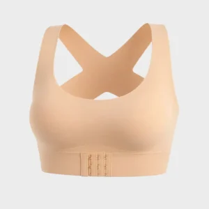 Cross Back Front Closure Wireless Posture Support Bra - Image 11