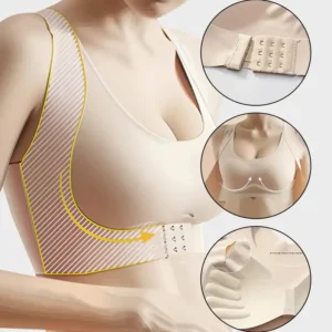 Cross Back Front Closure Wireless Posture Support Bra - Image 3