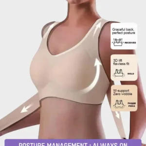 Cross Back Front Closure Wireless Posture Support Bra - Image 4