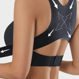 Cross Back Front Closure Wireless Posture Support Bra - Image 5
