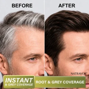 NATRAVOR Comb - In Hair DyeCream for Gray Coverage - Natural Black & Dark Brown - Image 2