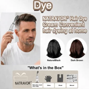NATRAVOR Comb - In Hair DyeCream for Gray Coverage - Natural Black & Dark Brown - Image 5