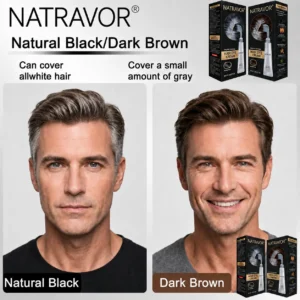 NATRAVOR Comb - In Hair DyeCream for Gray Coverage - Natural Black & Dark Brown - Image 7
