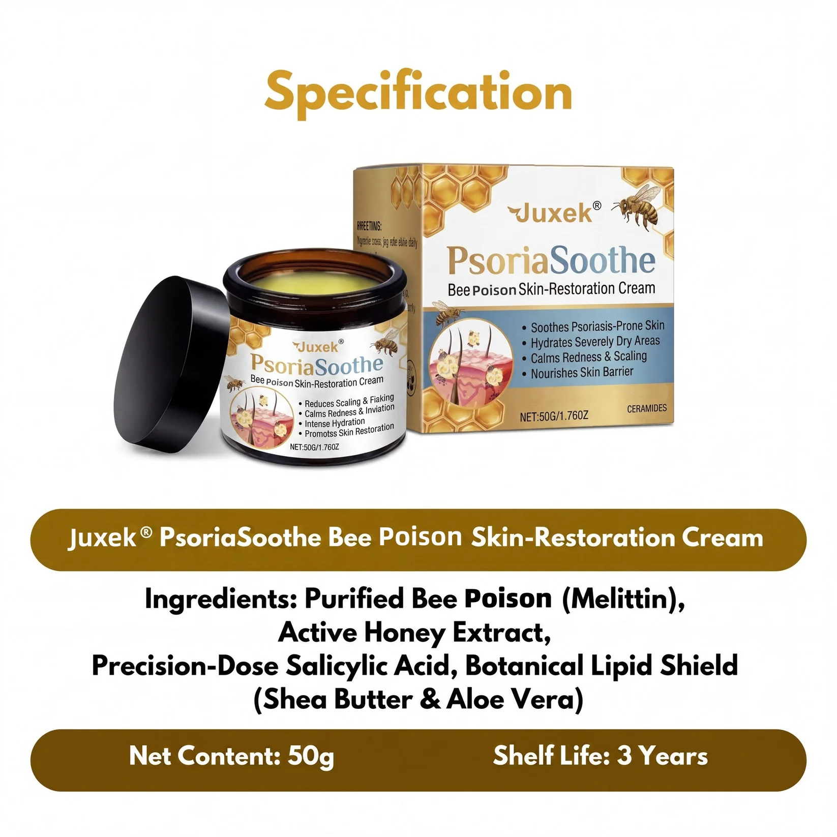 PsoriaSoothe Bee Poison Skin Restoration Cream - Image 5