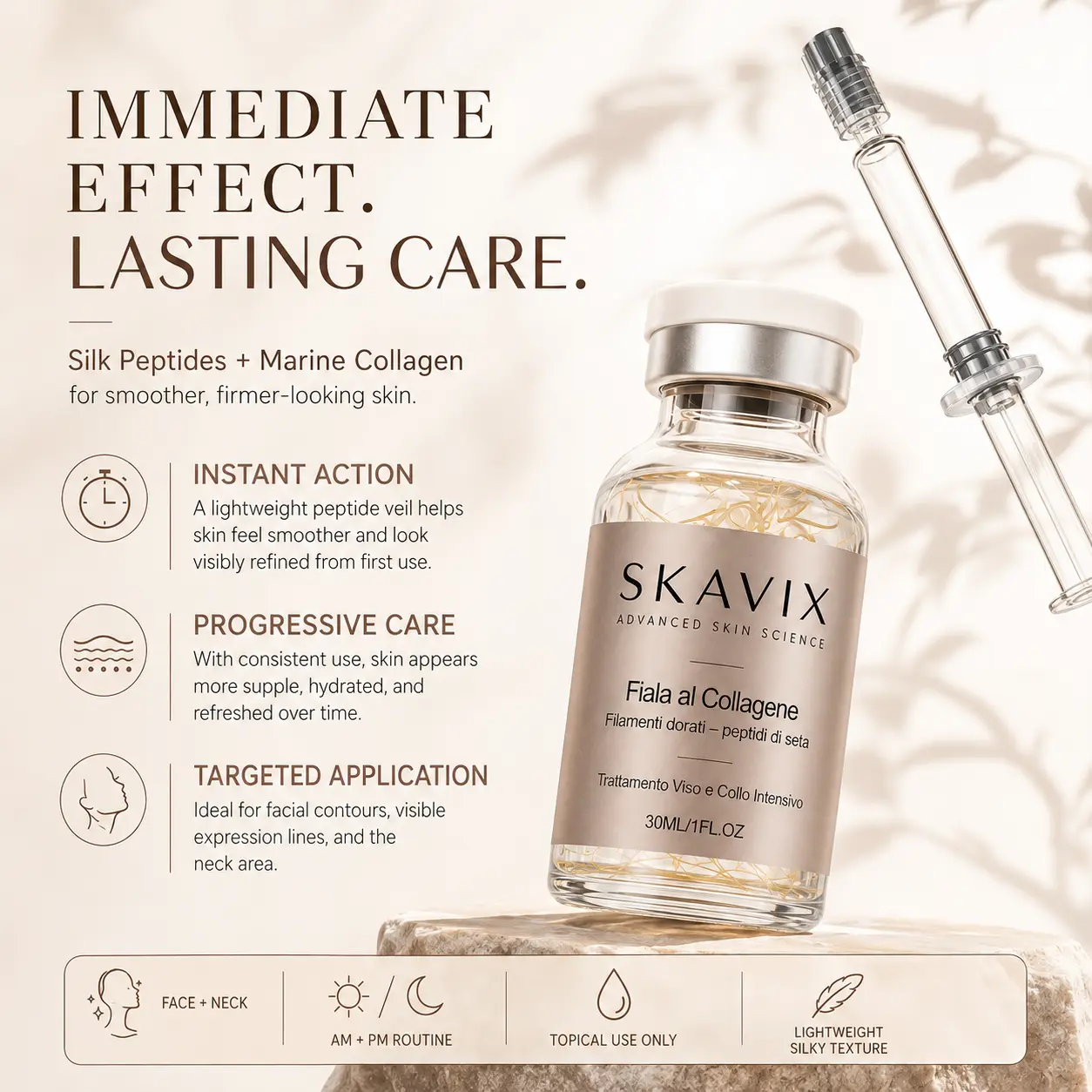 Skavix Silk Peptide Firming Serum with Marine Collagen - Image 3