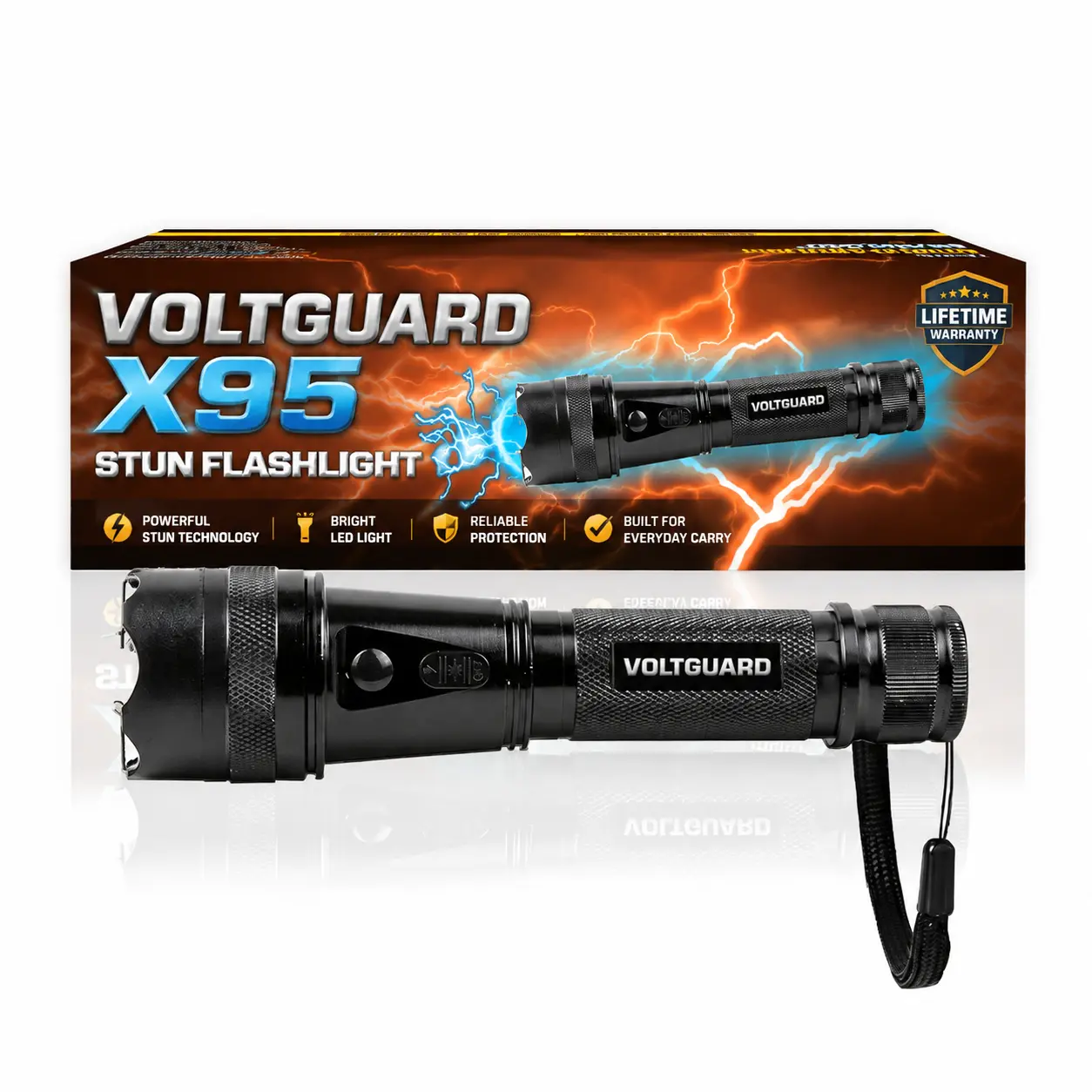 2026 VoltGuard X95 2in1 Stun Flashlight