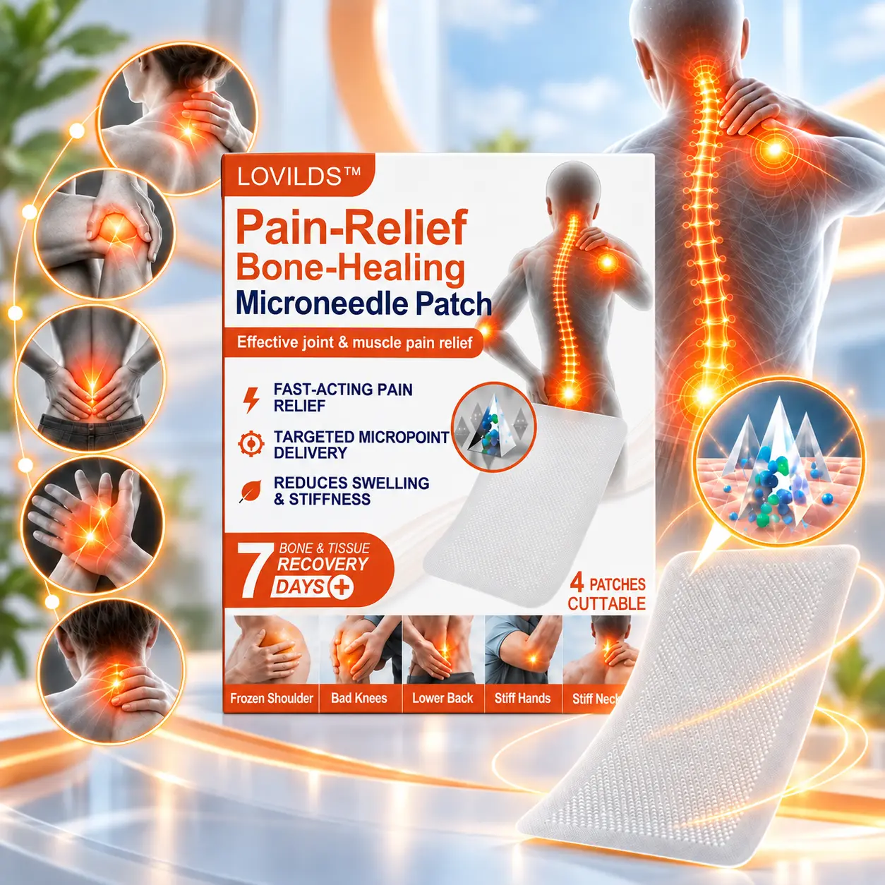 Pain-Relief Bone-Healing Microneedle Patch - Image 2